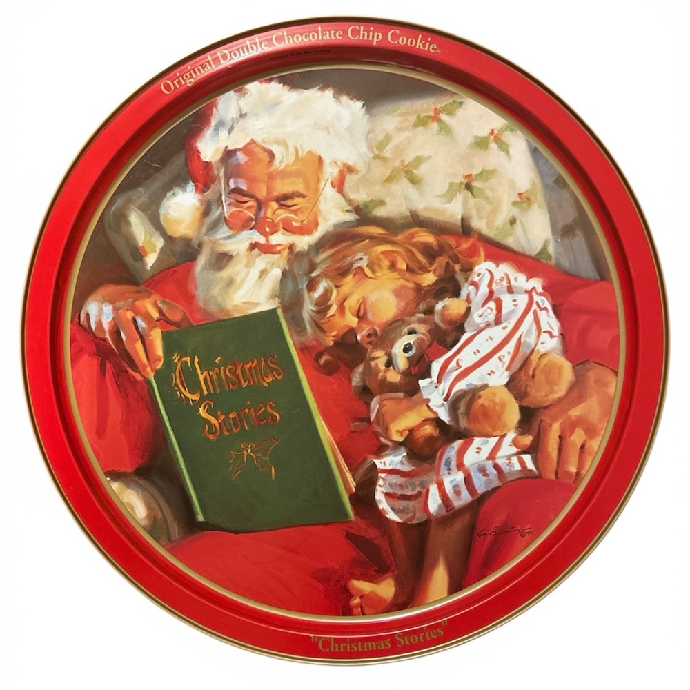 Vintage Tom Browning Tin Christmas Cookies Decorative Plate